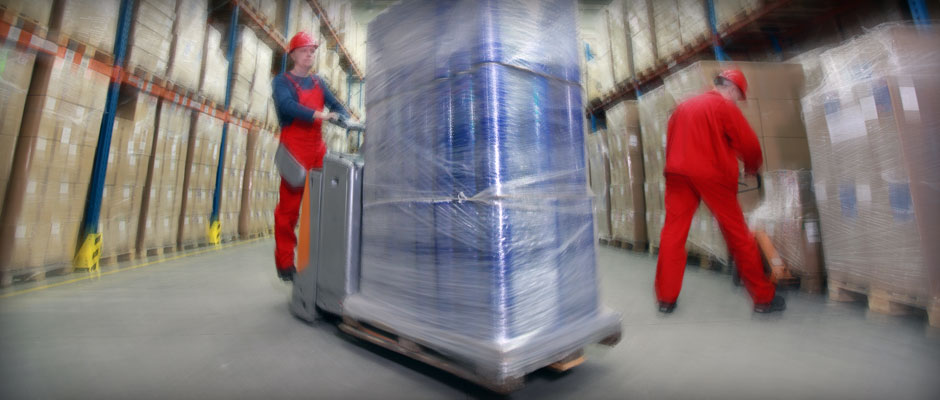 forklift in a warehouse